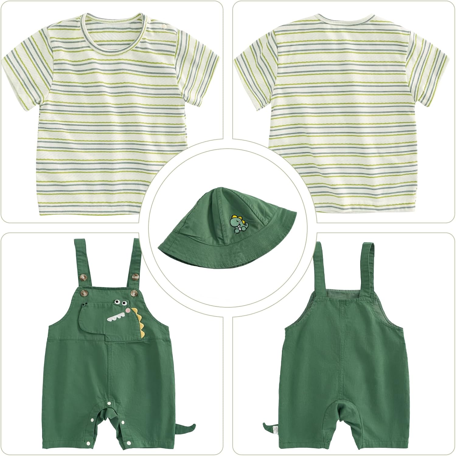 Volunboy Baby Summer Comfort Overalls Dinosaur PRINT romper for Boys