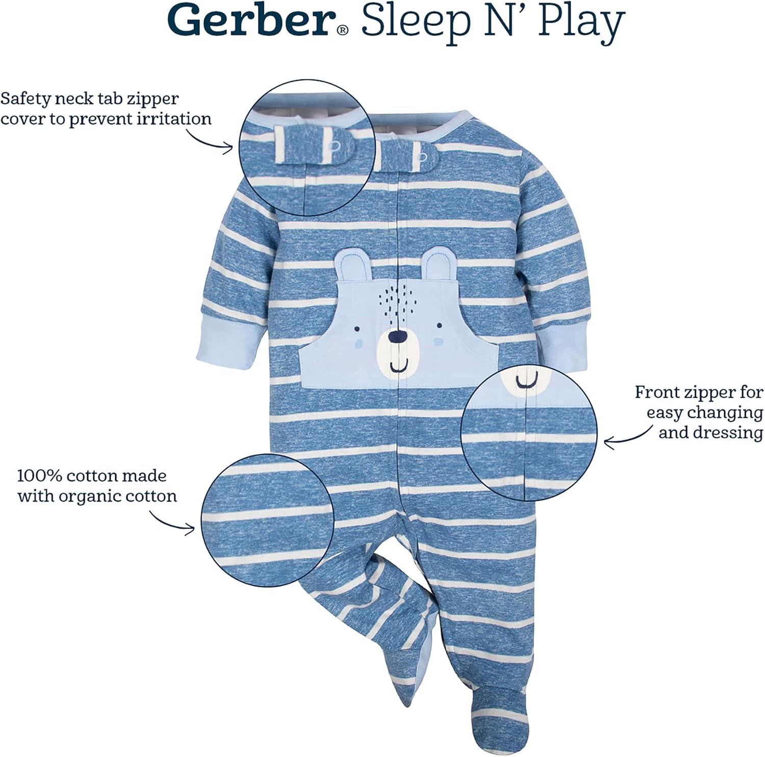 Gerber Baby Boys 2-Pack Sleep N Play Sleepwear