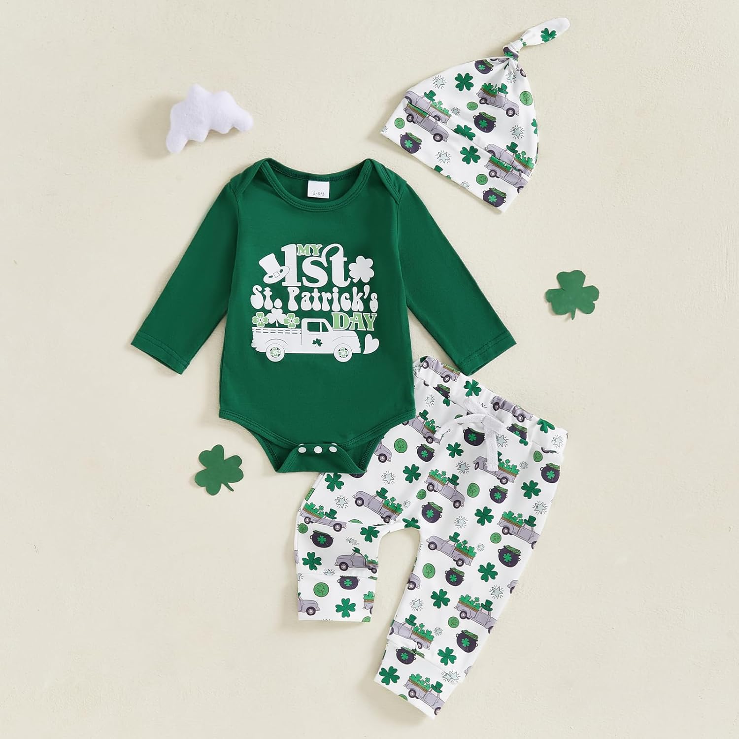 St Patricks Day Newborn Boys Outfit Set