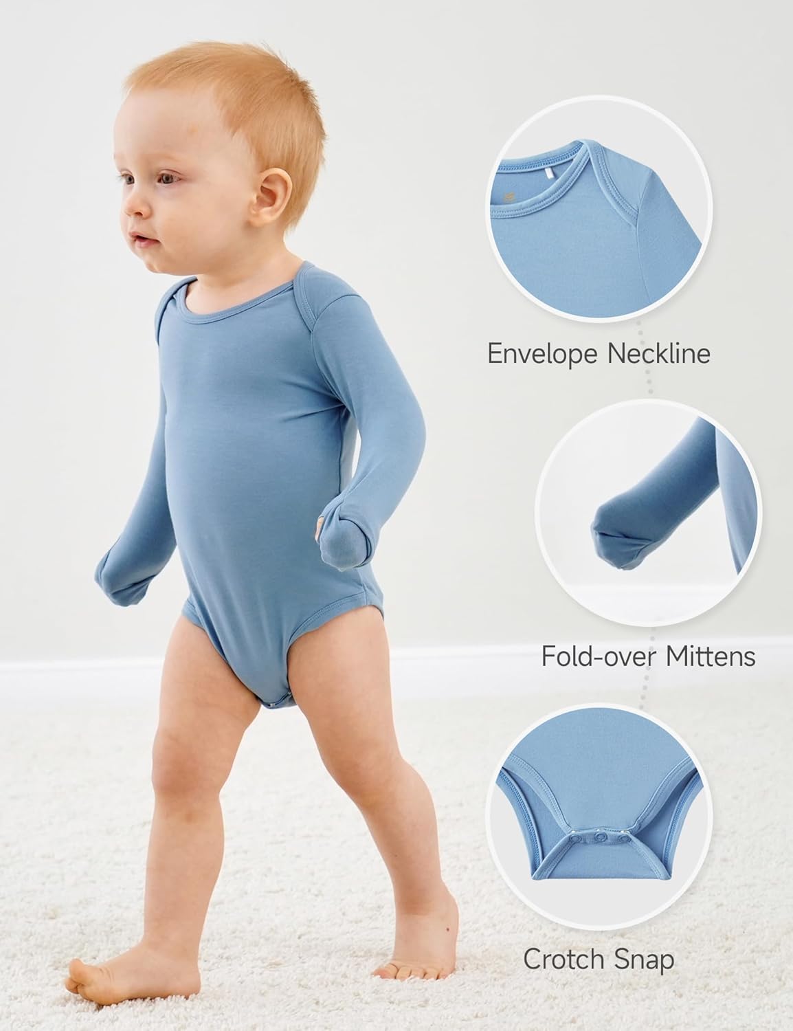 EASWEET Bamboo Viscose Baby Boys Romper Stretchy Soft for Daily Use