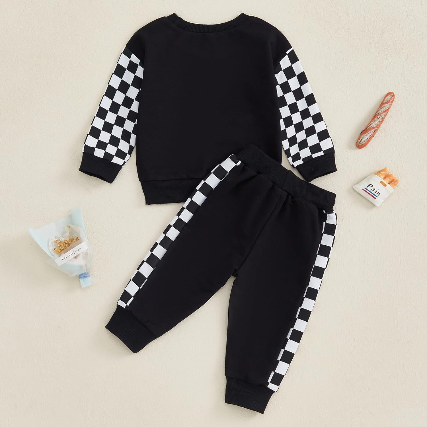 BeQeuewll Toddler Fall Winter sweatshirt and pants set for boys
