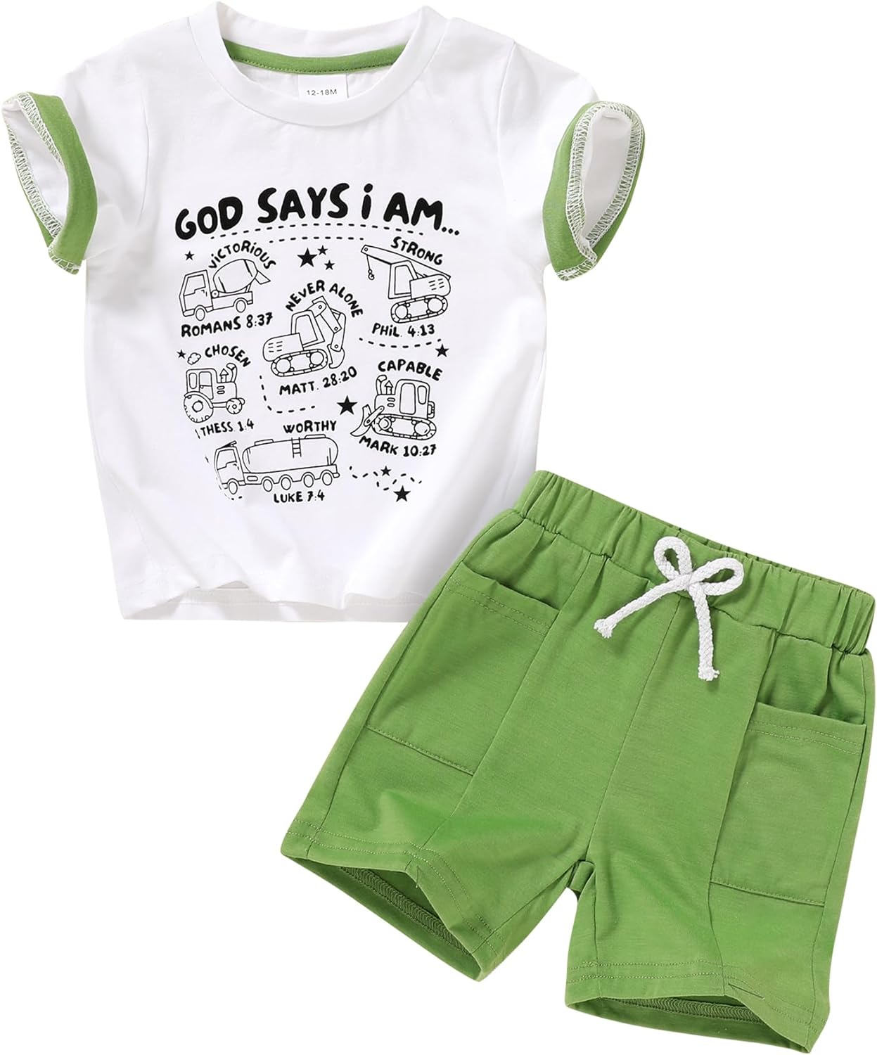 YOUNGER TREE dinosaurDOTM Toddler Boys Summer Set