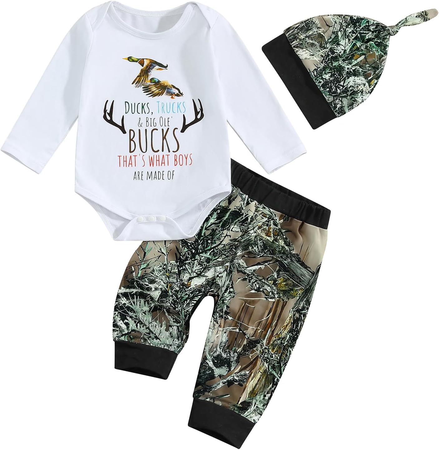 Chloefairy Newborn Baby Boy Hunting Camo Set