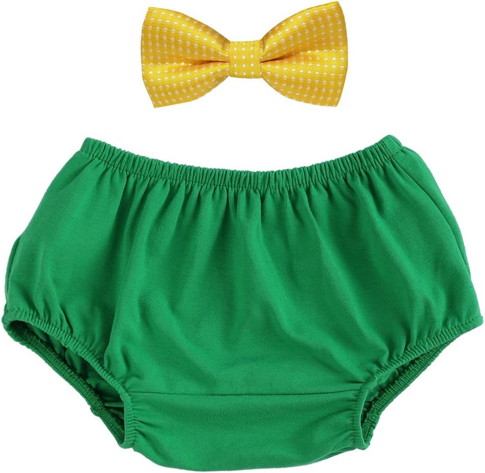 Baby Boys Cake Smash Outfit 1st Birthday Cotton Pants Bloomers Bowtie Set