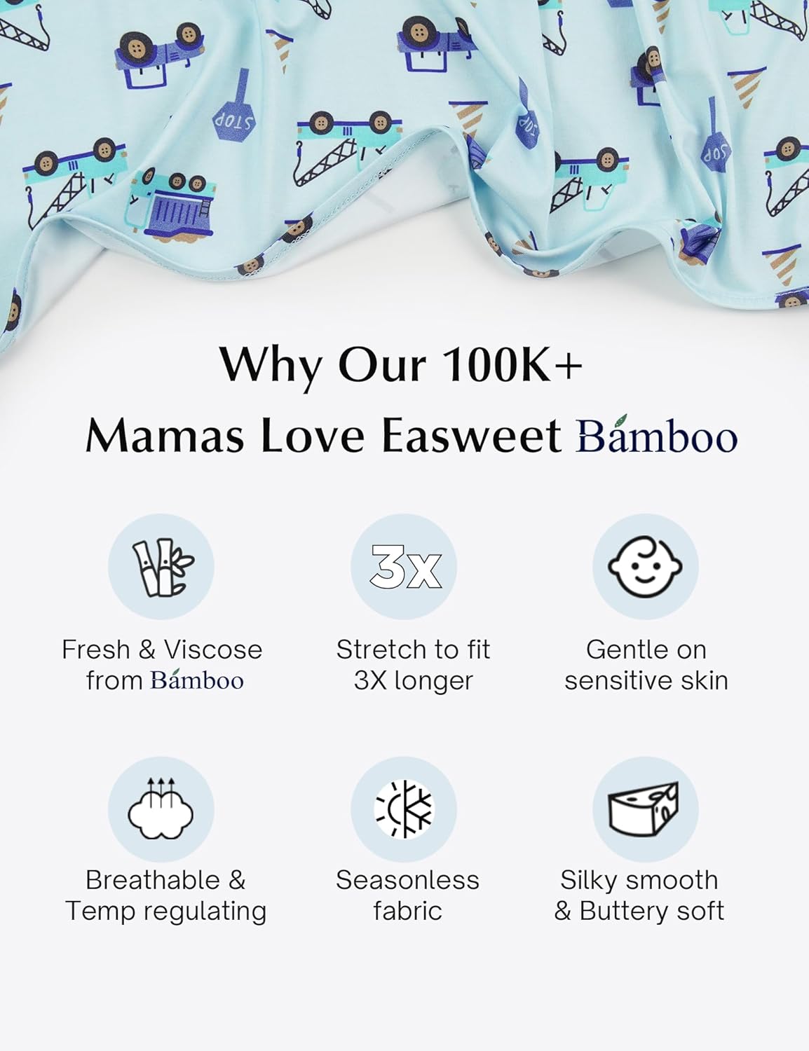 EASWEET Bamboo Viscose Zipper Baby Pajamas