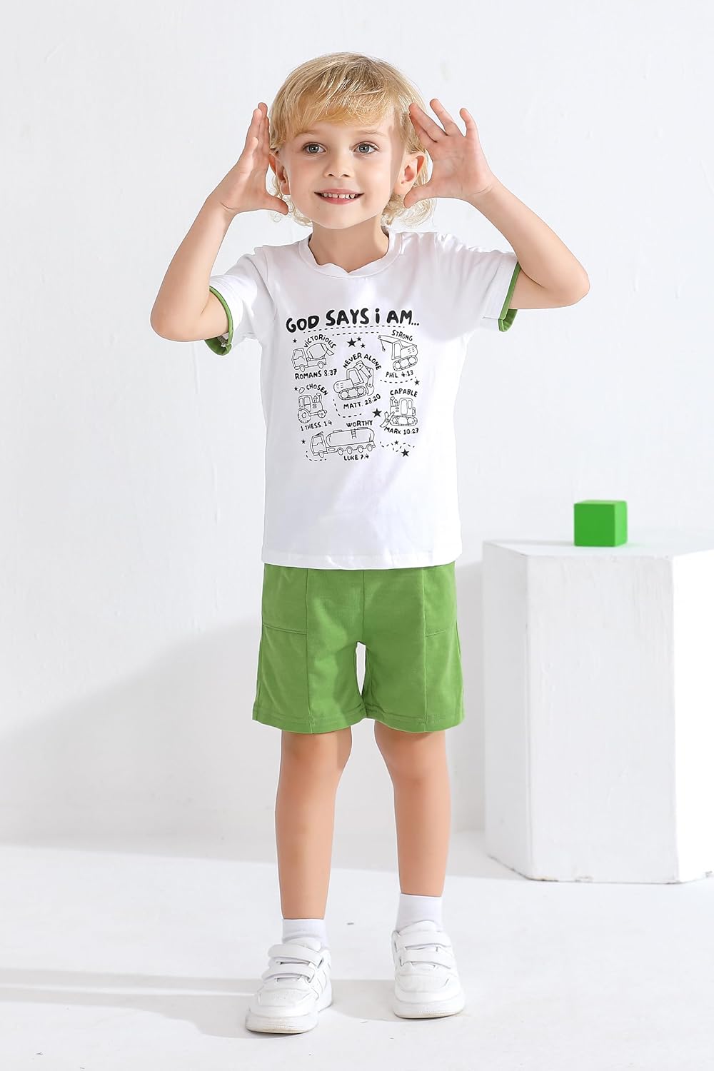 YOUNGER TREE dinosaurDOTM Toddler Boys Summer Set