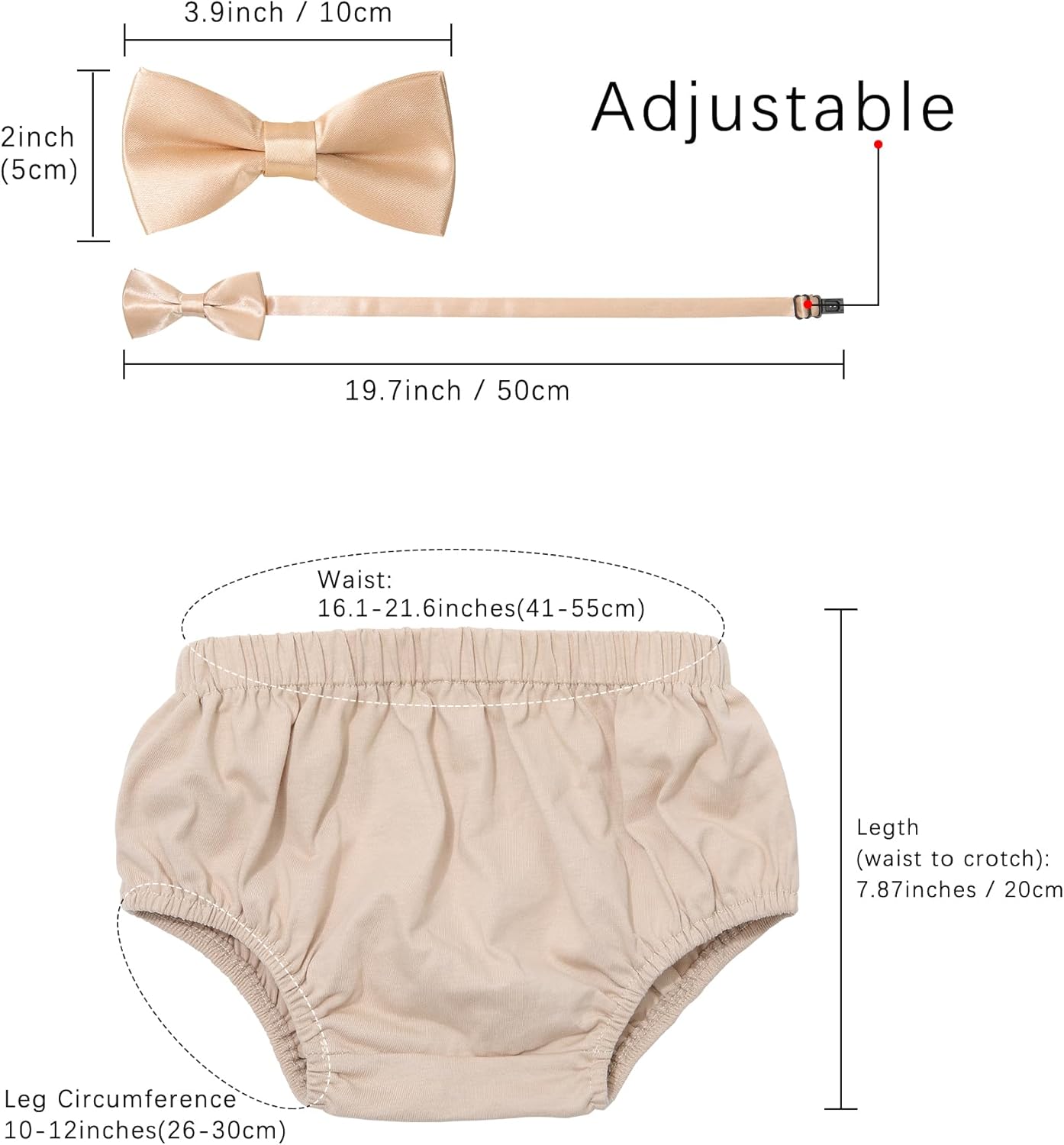 Bow Tie First Birthday Suspenders Diaper Cover Sparkling Crown for Baby Boys