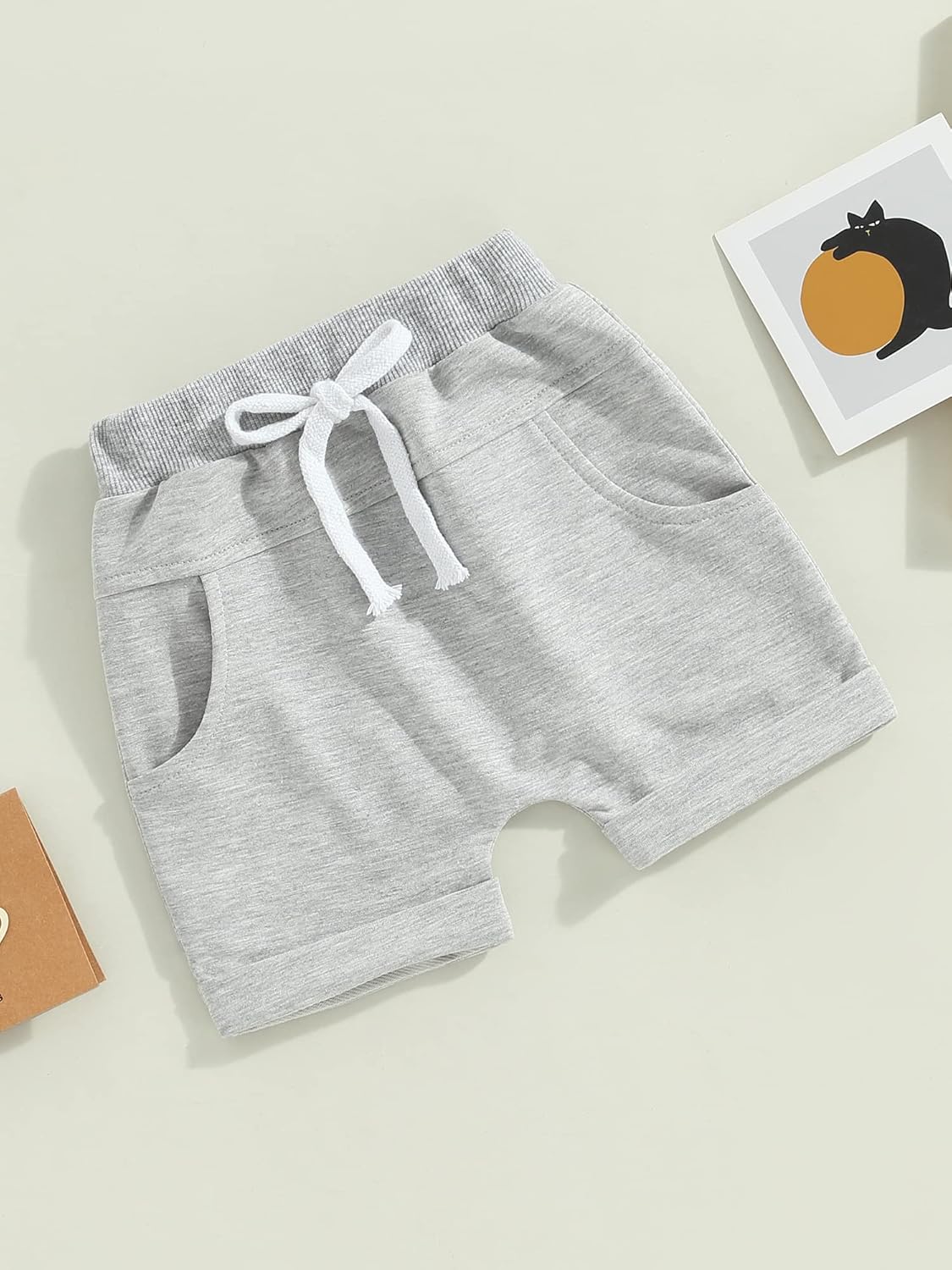 Bagilaanoe Elastic Waist Shorts for Baby Boys Summer Solid Bottoms