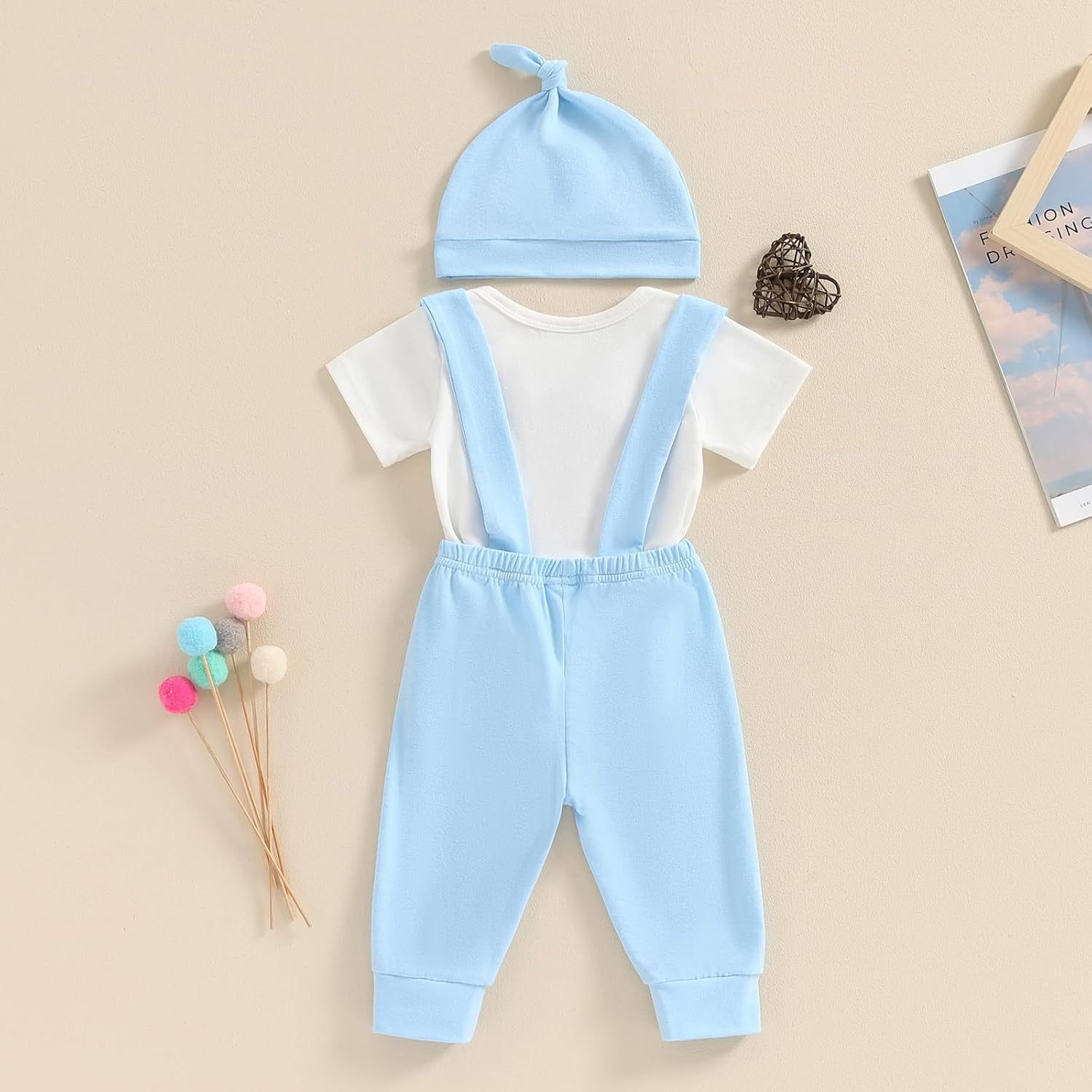 Newborn Baby Boy First Moms Day Outfit - Funny Letters Set