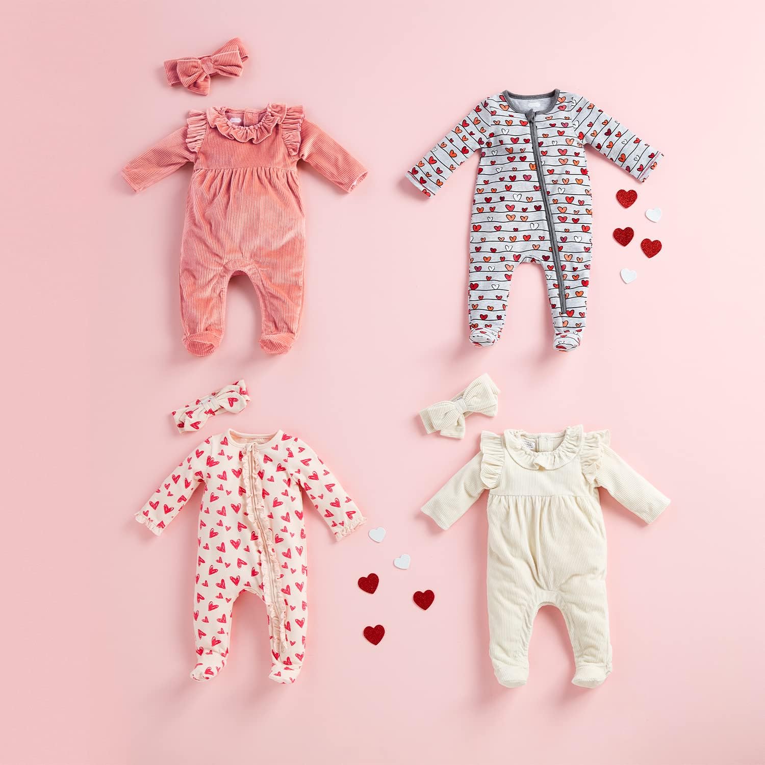 Valentines Day Pajamas for Boys Stretchy Sleepers with Hearts