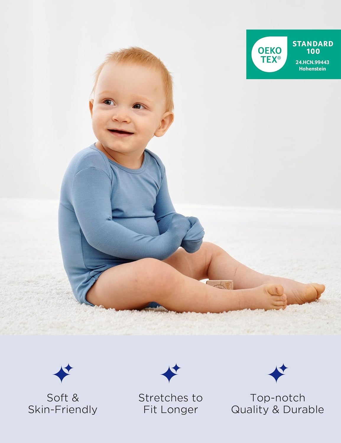 EASWEET Bamboo Viscose Baby Boys Romper Stretchy Soft for Daily Use