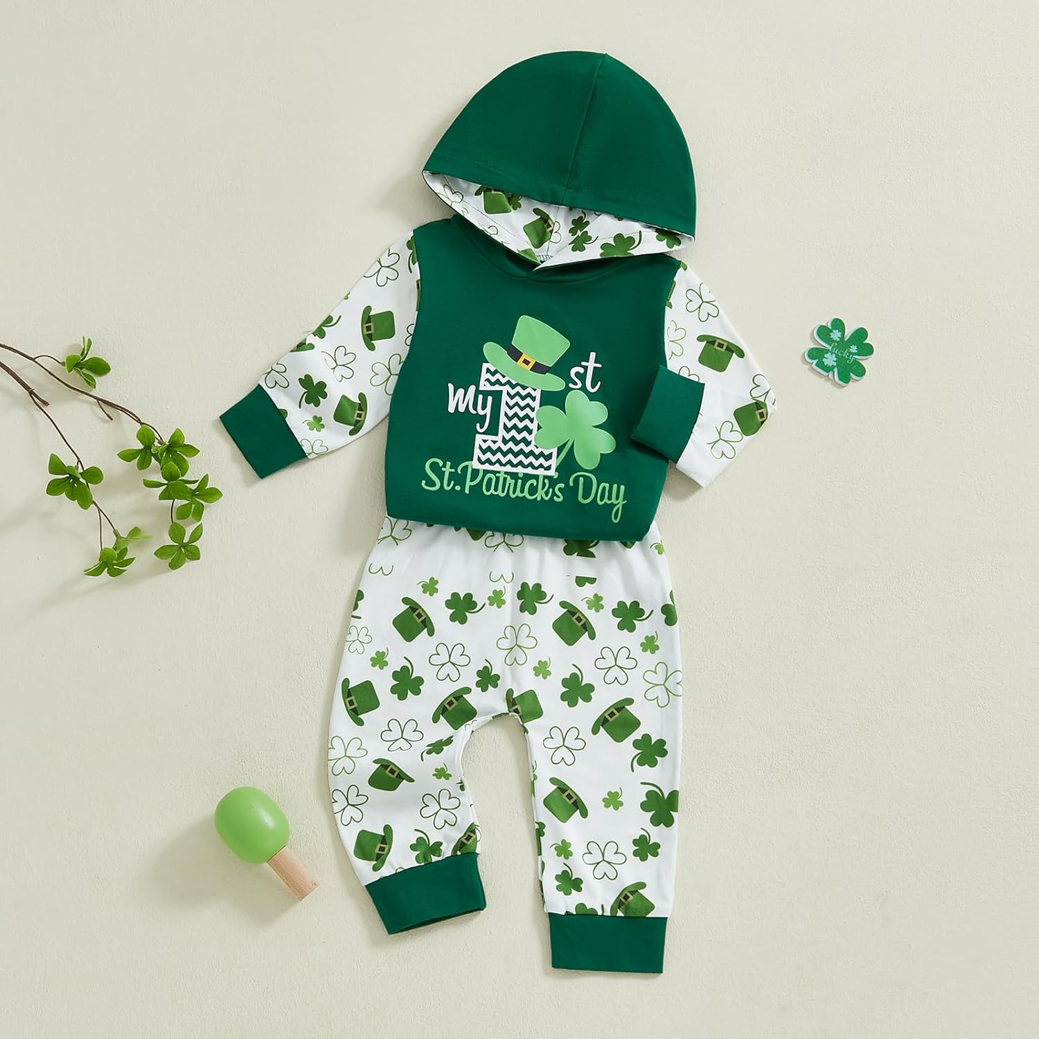 BemeyourBBs St Patricks Day Shamrock Baby Set - Baby Boy Outfit