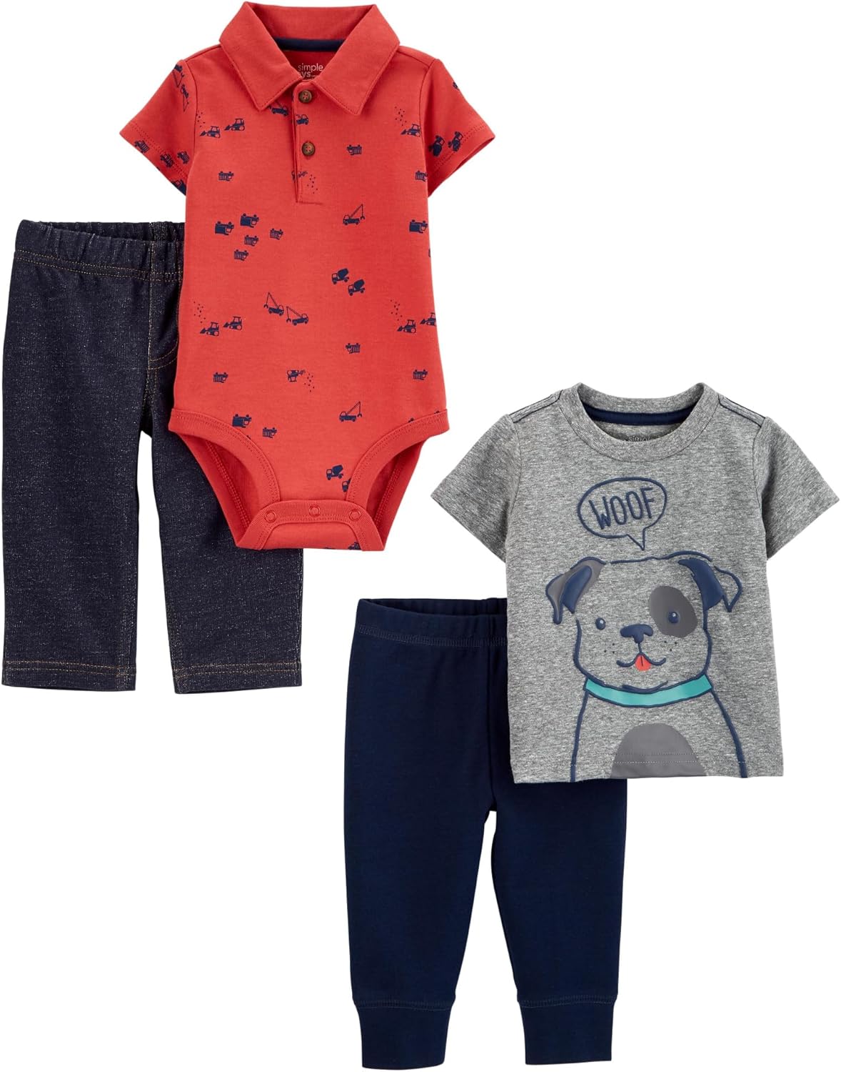 4-Piece Baby Boys Bodysuit Set for Boys