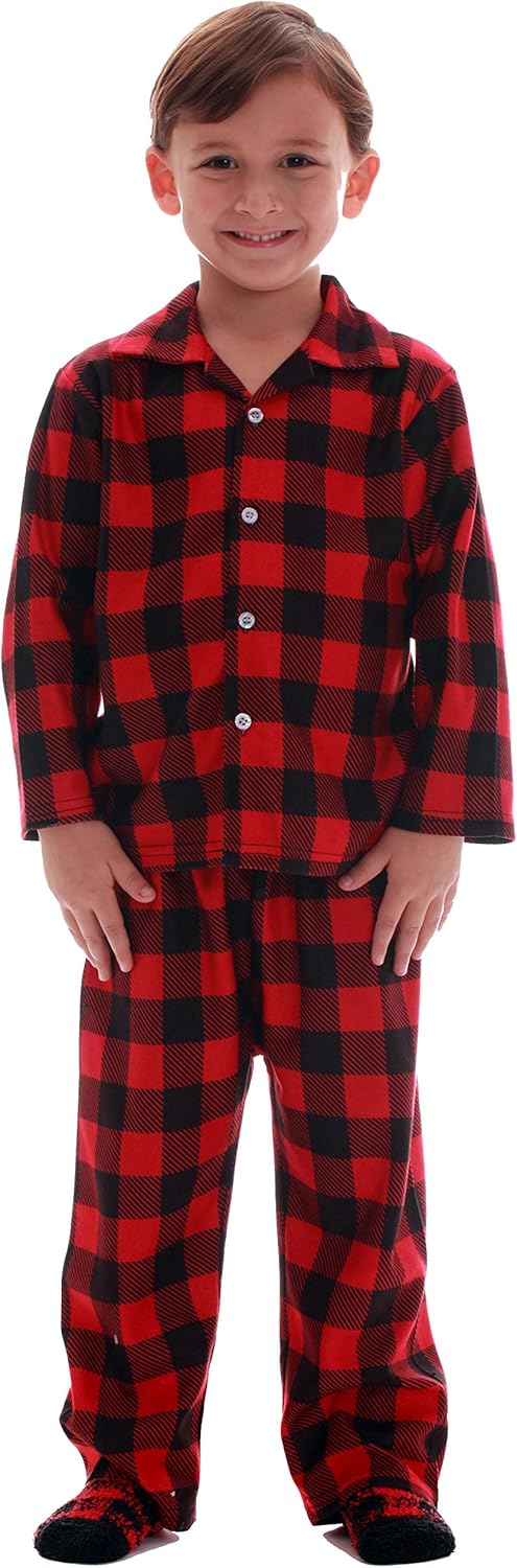 FollowMe Family Pajamas Cozy Buffalo Plaid Set for Kids and Adults