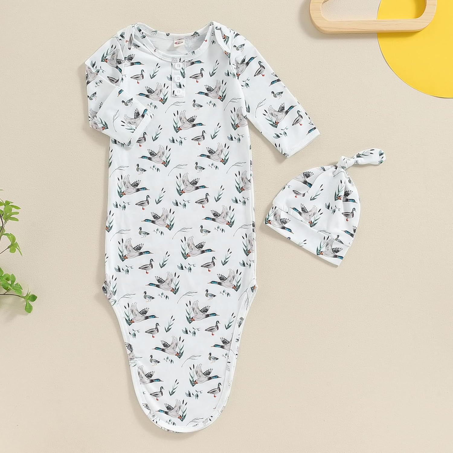 Newborn Cozy Adjustable Gown with Hat