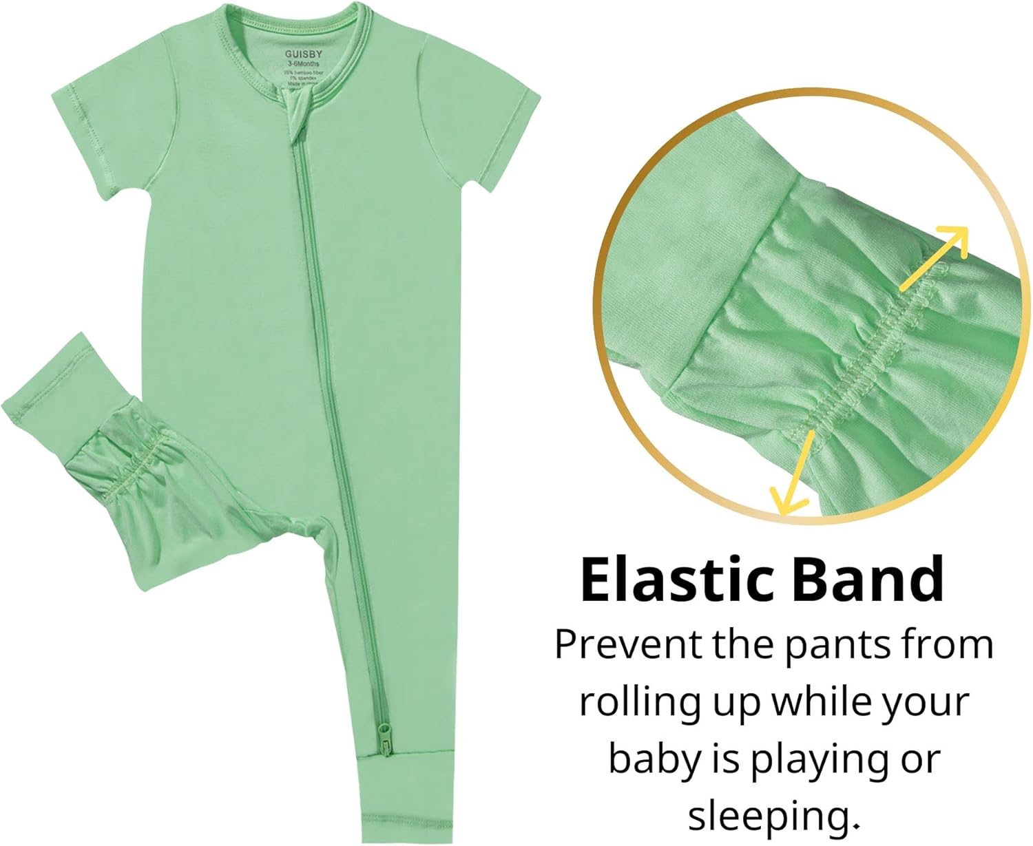 bamboo rayon footless romper with double zipper sleepers for baby boys girls