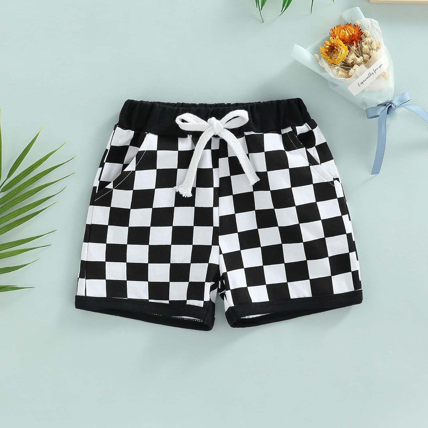 Lamuusaa Newborn 0-3T summer cotton plaid shorts