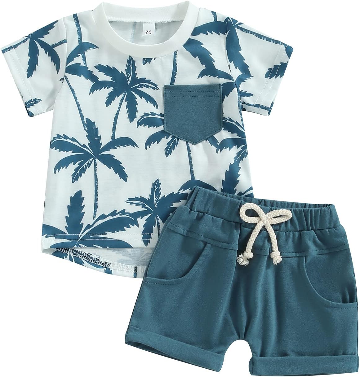 Saliuentm Toddler Beach Set tropical t-shirt and shorts