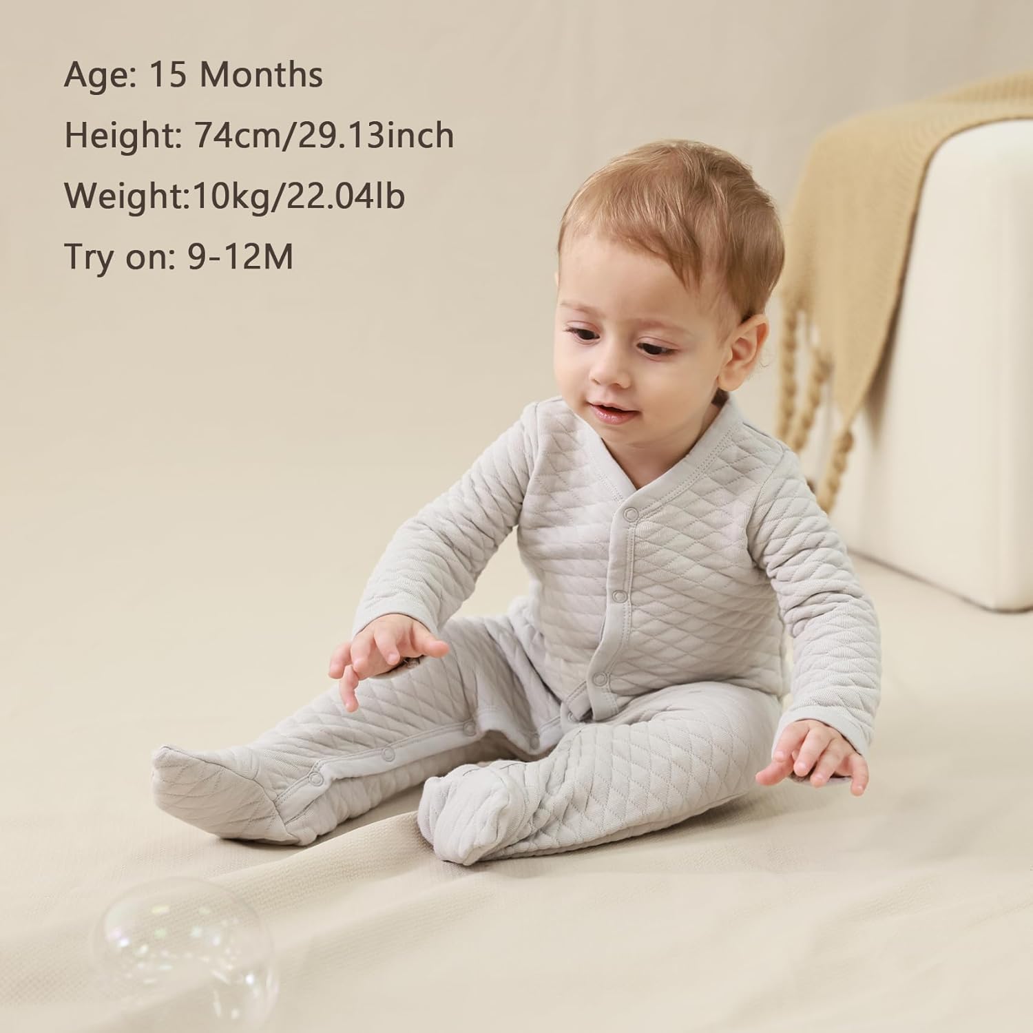 Perfect Fit Unisex Baby Warm Footie Jumpsuit for Autumn Winter