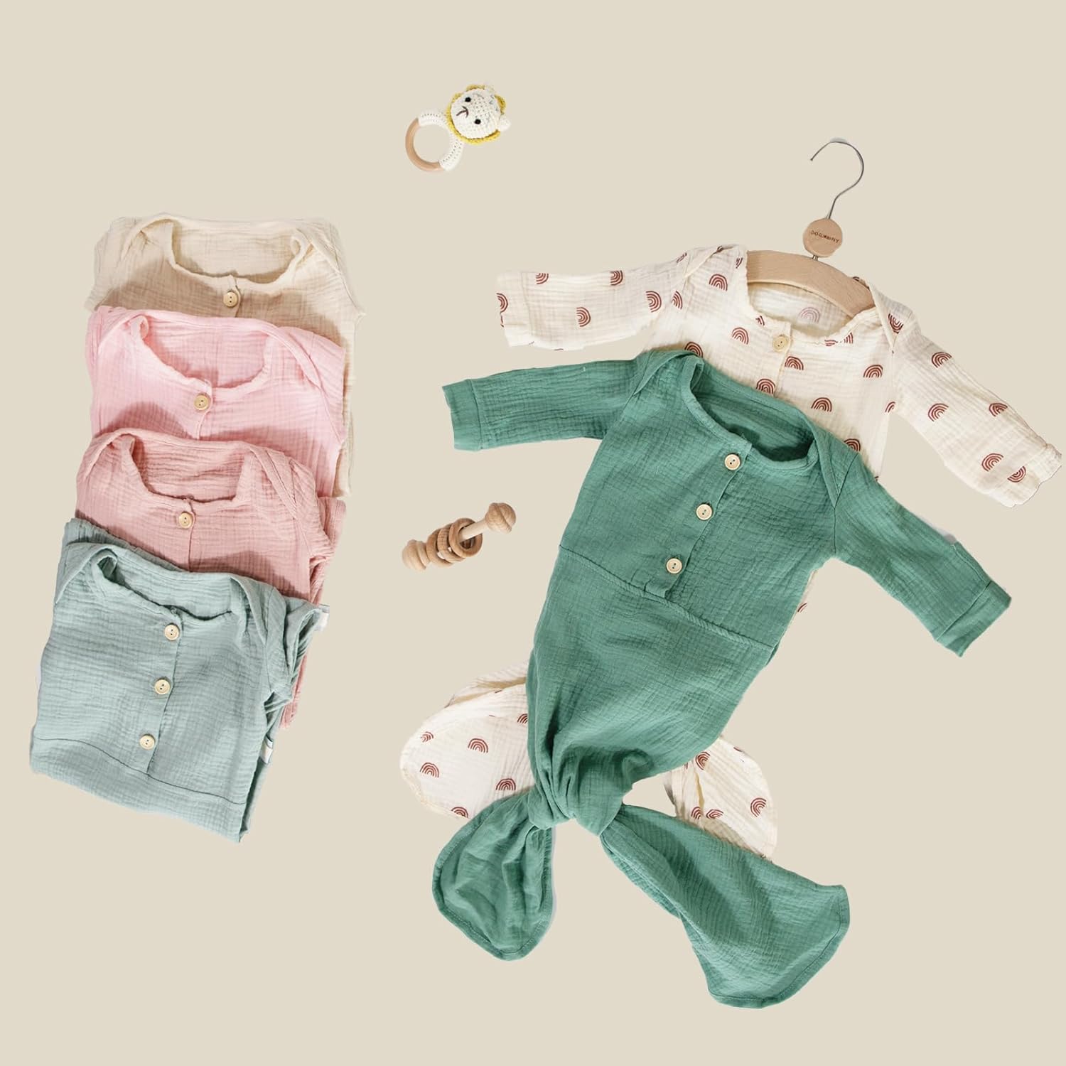 Premium Soft Knotted Baby Gown for Newborns