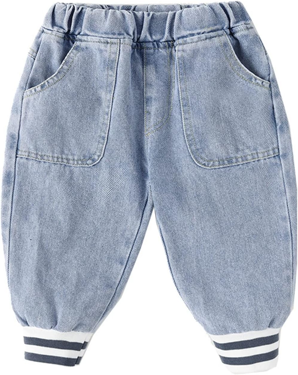 Patchwork Striped Jeans Pants for Kids