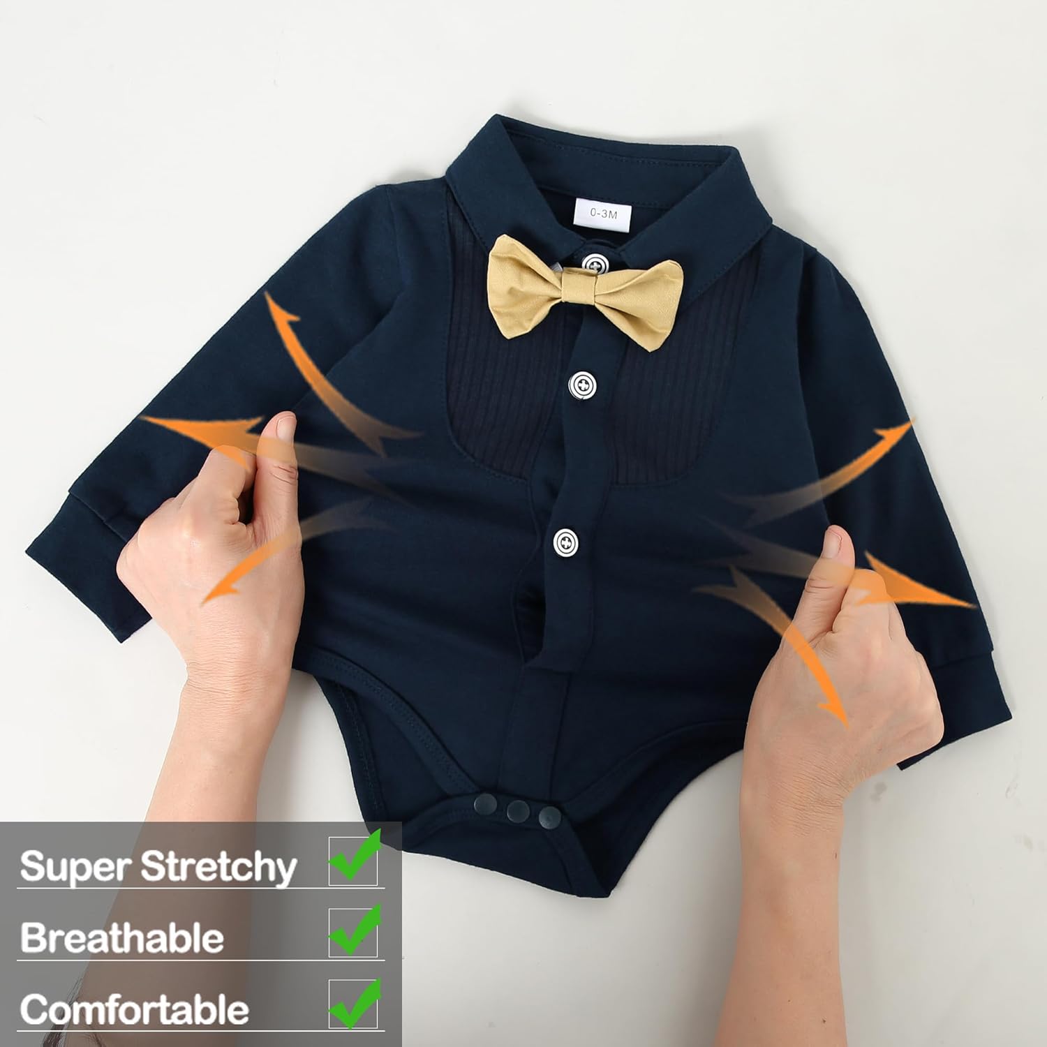 Luxury Baby Boy Tuxedo Set with Bow-Tie Design