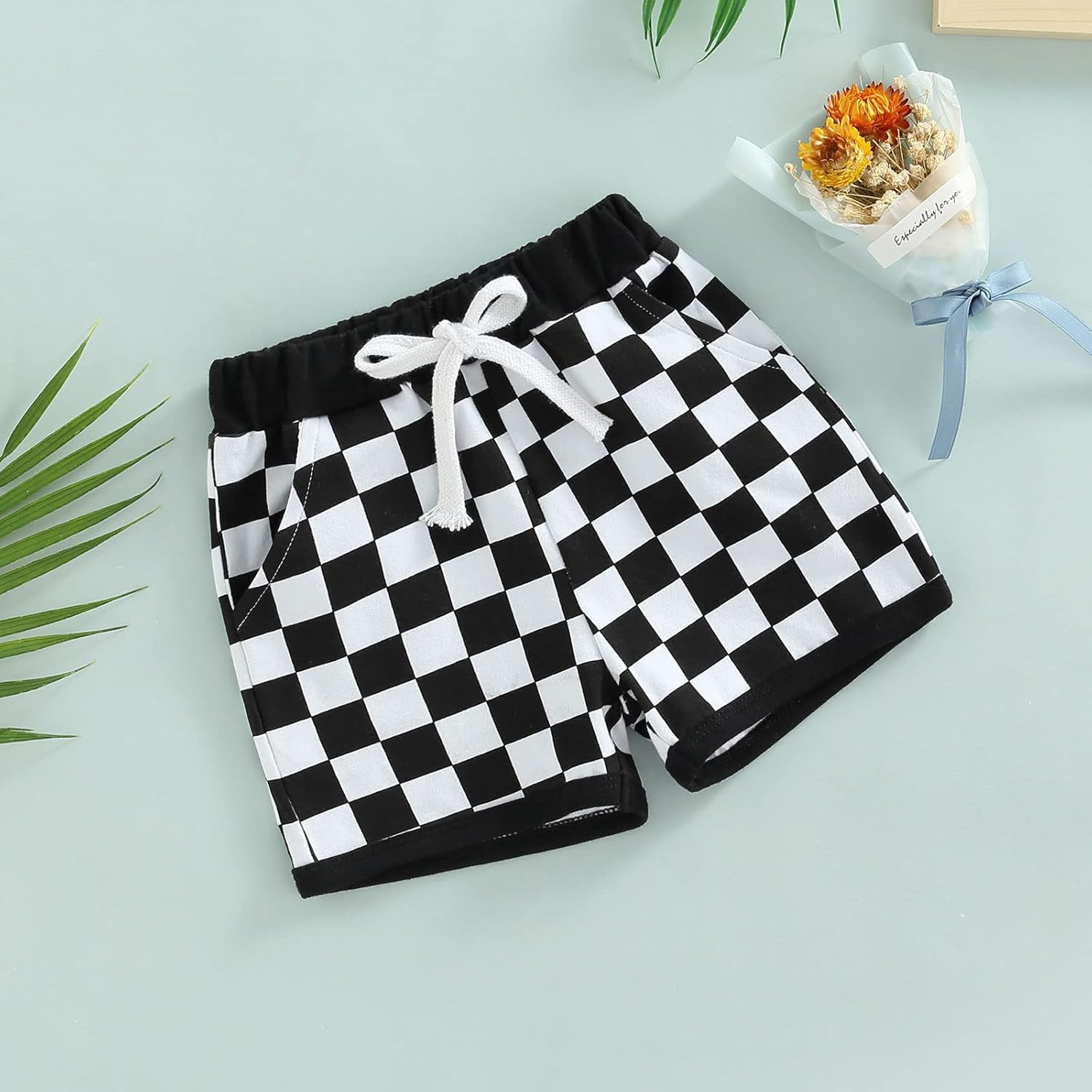 Lamuusaa Newborn 0-3T summer cotton plaid shorts