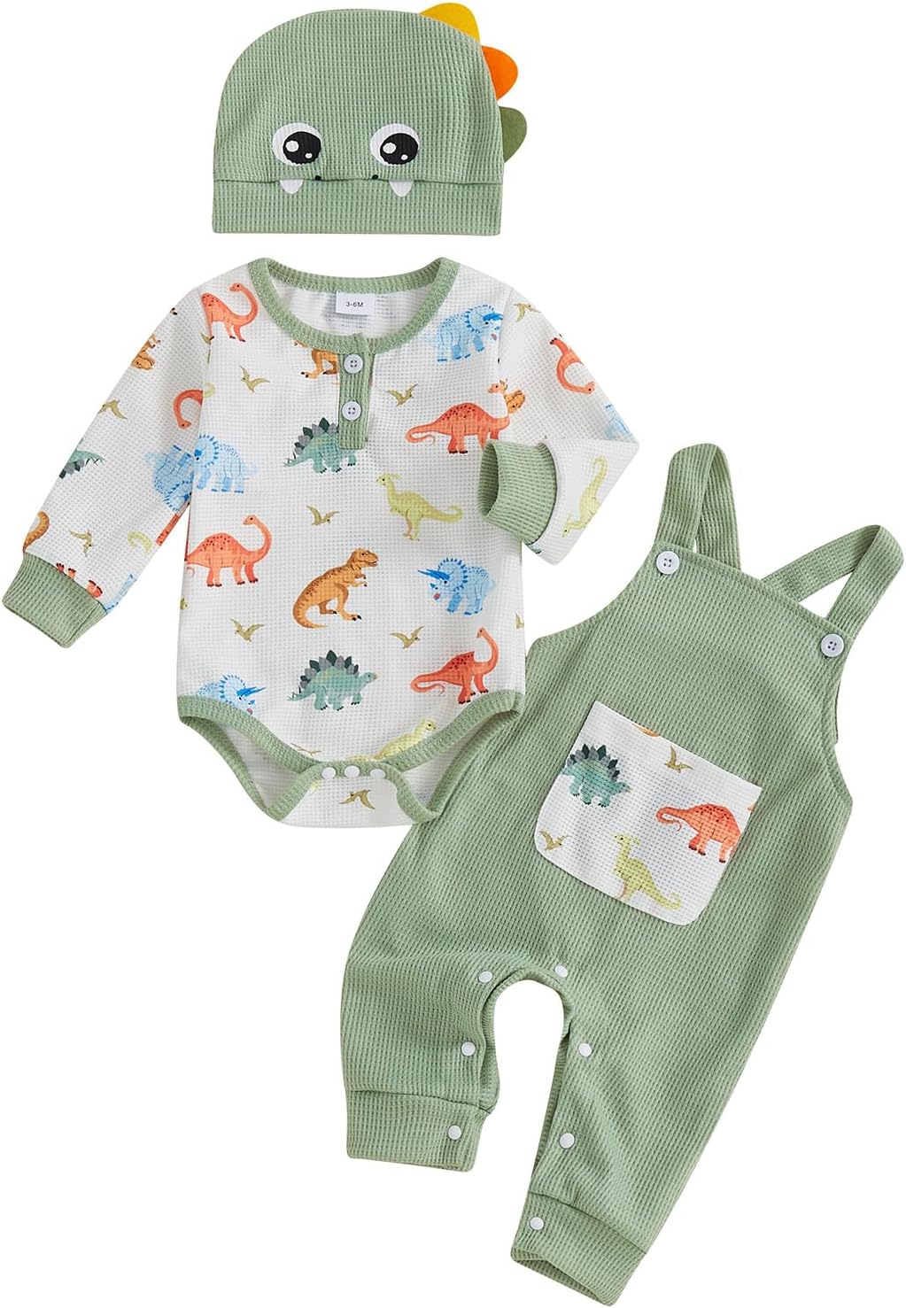 DinosaurRomperSet 3Pcs for Baby Boys Perfect for Fall