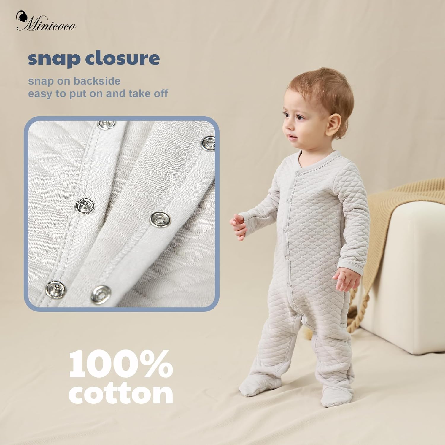 Perfect Fit Unisex Baby Warm Footie Jumpsuit for Autumn Winter