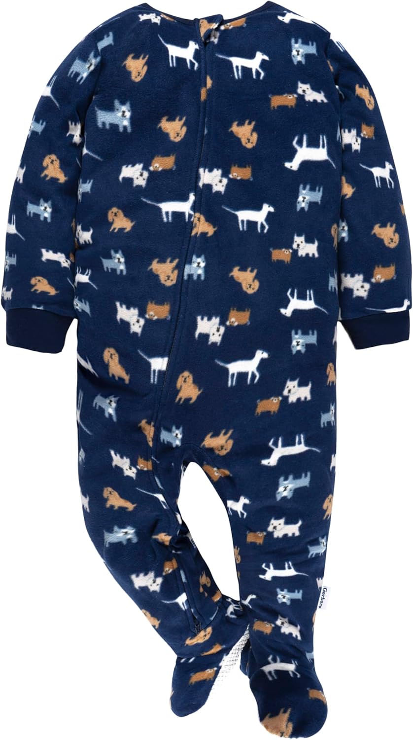 Gerber Baby Boys Flame Resistant Fleece Footed Pajamas 2-pack