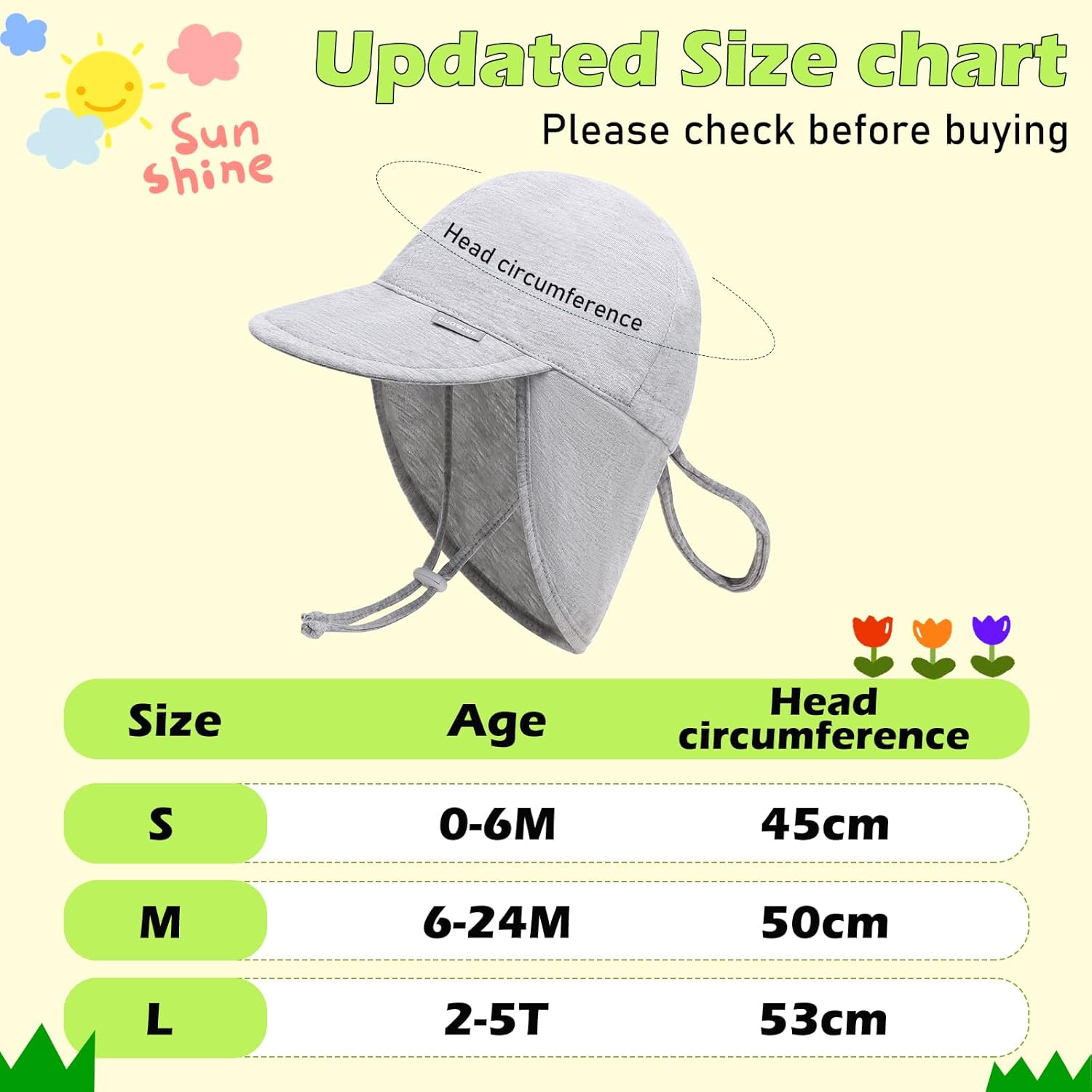 Duoyeree UPF 50 Toddler Sun Hat with Ear Neck Protection