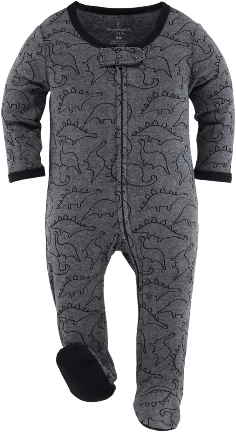 Peanutshell Camo Dinosaur Footed Sleepers for Boys