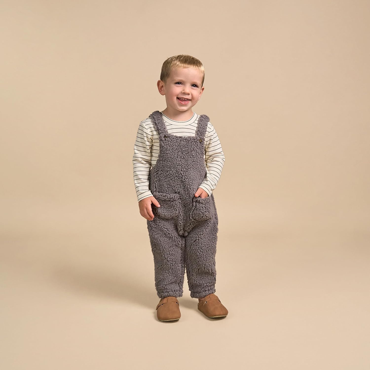 Modern Moments by Gerber Baby Microplush Overall Set - Cozy and Stretchy