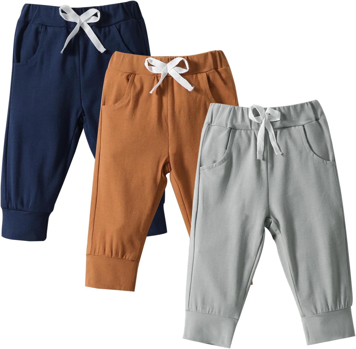DREAM BUS Pack of 3 Toddler Jogger Pants with Pocket
