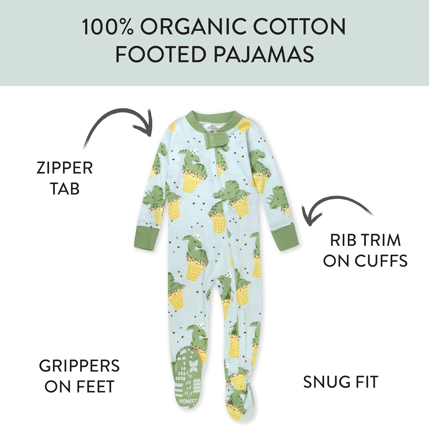 HonestBaby 100 Organic Cotton Pj Set for Babies