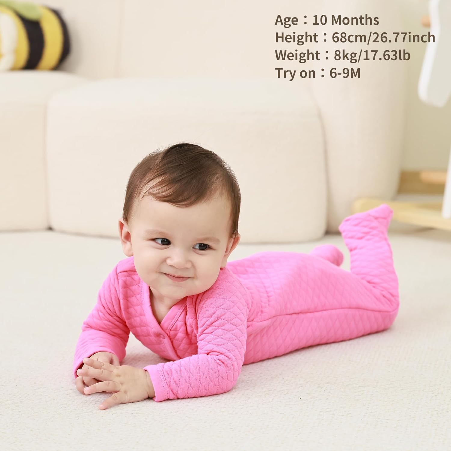 Minicoco Unisex Baby Footie Jumpsuit for Autumn Winter