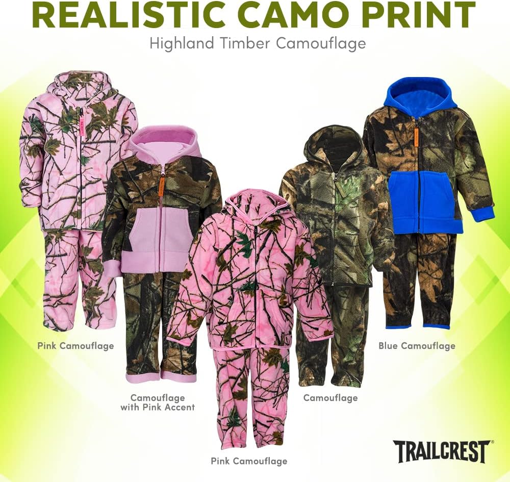 Camo Toddler Damon Full Zip Jacket Pants Set - Soft Durable Easy to Wear