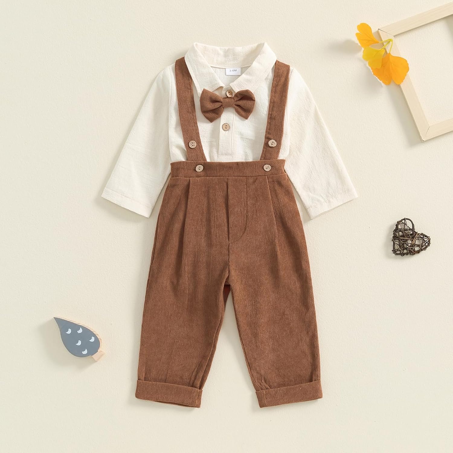 BULINGNA 2Pcs Newborn Boy Fall Gentleman Outfit Set for US Boys