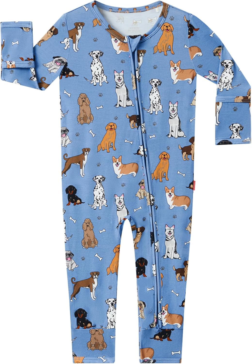 EASWEET Bamboo Viscose Pajama for Baby Zipped Diaper friendly