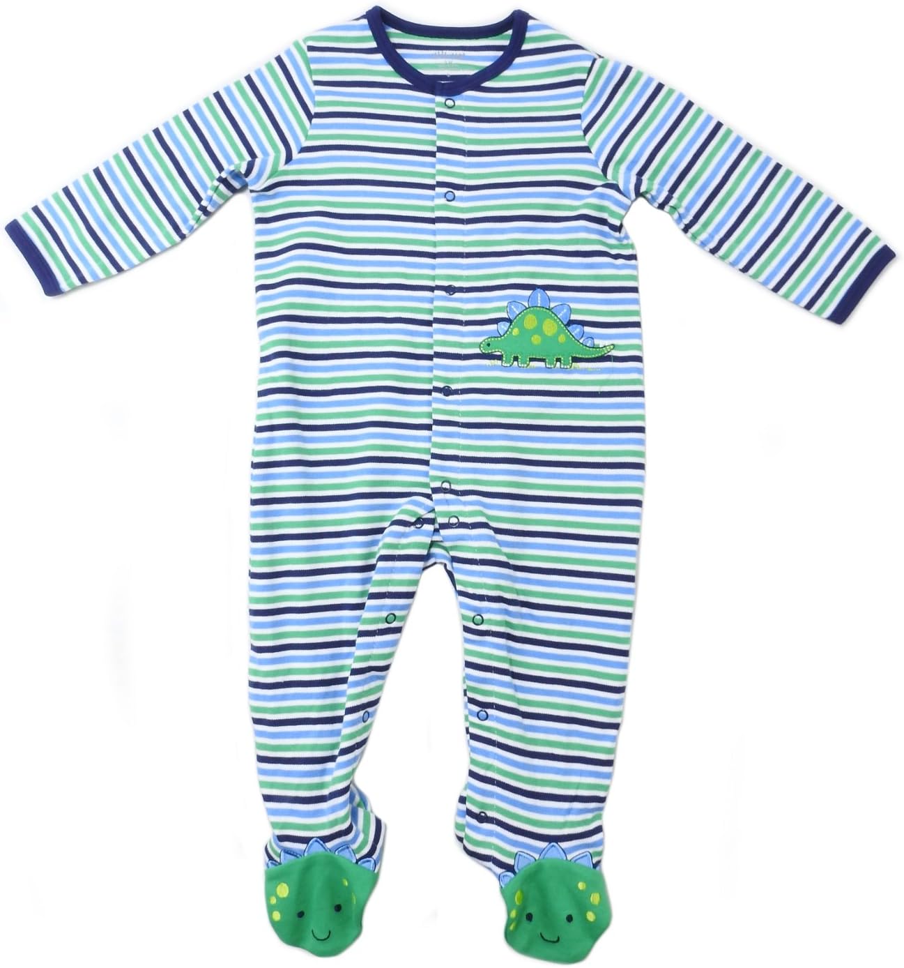 Little Me Baby Boys 9-Months Pull-On Sleepwear NavyGreen Stripe