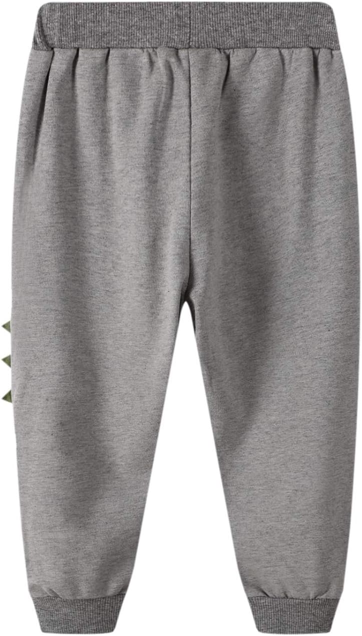 Cotton Dinosaur Pants for Boys Toddler Elastic Joggers