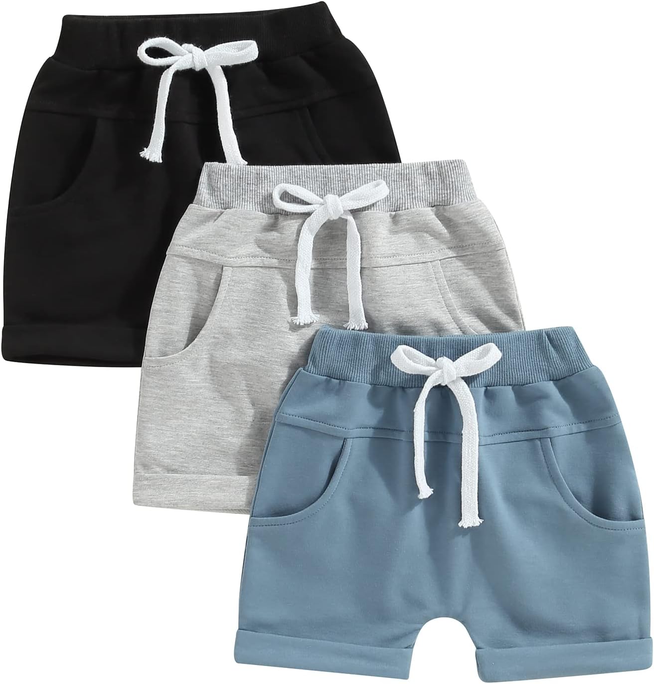 Bagilaanoe Elastic Waist Shorts for Baby Boys Summer Solid Bottoms