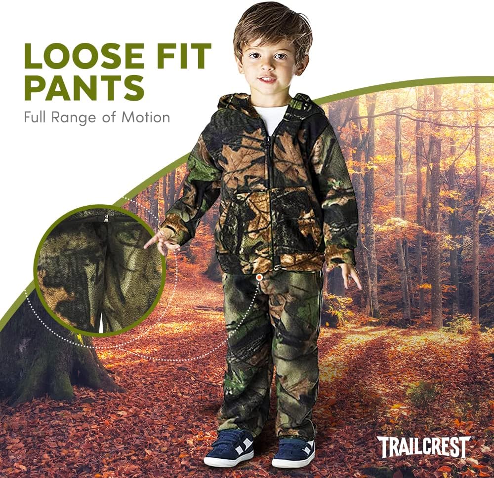 Camo Toddler Damon Full Zip Jacket Pants Set - Soft Durable Easy to Wear