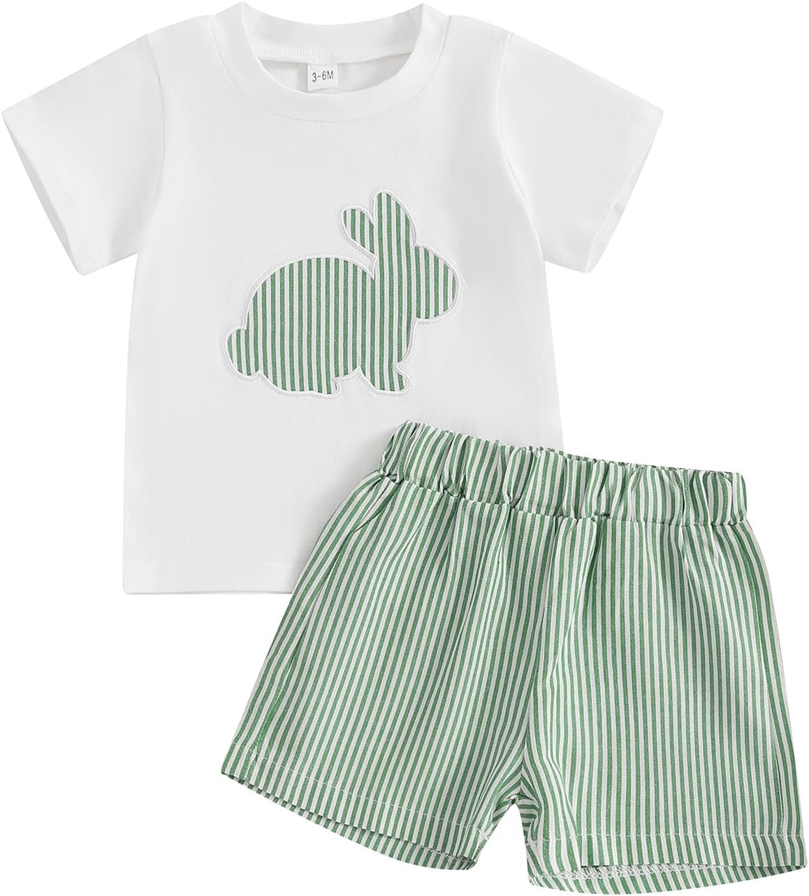 Lamuusaa Cute Toddler Easter Outfit T-Shirt Shorts Set