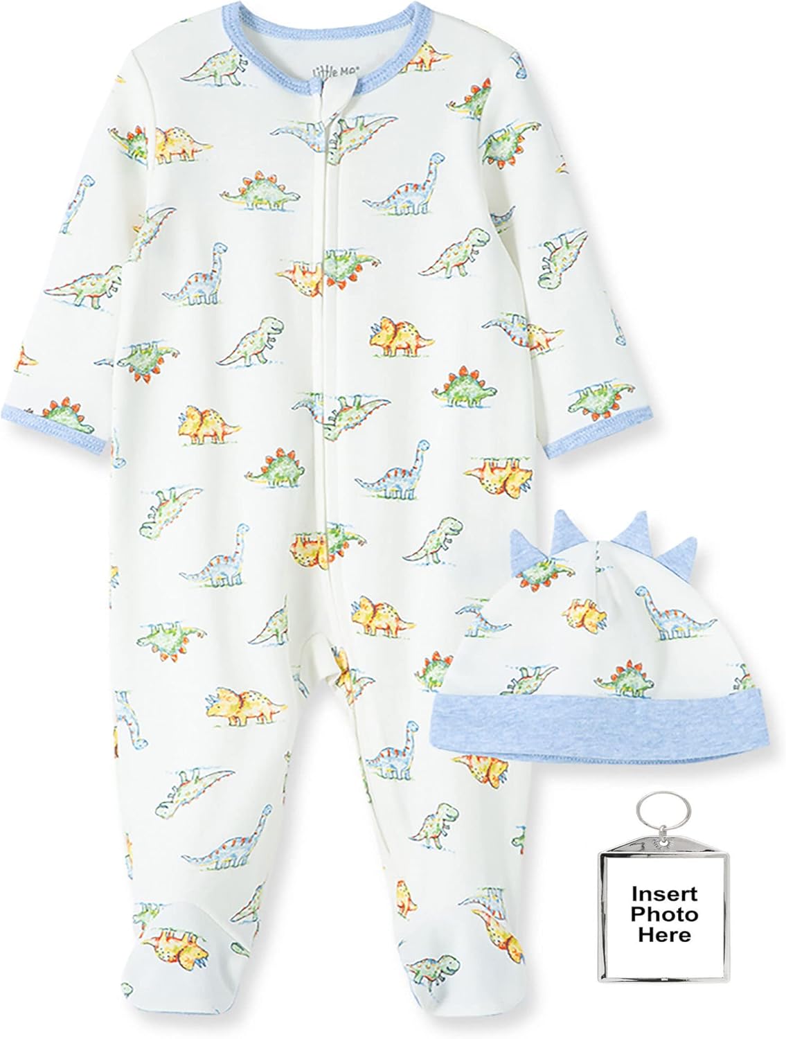 Little Me Footie Pajamas for Babies with Hat Keychain