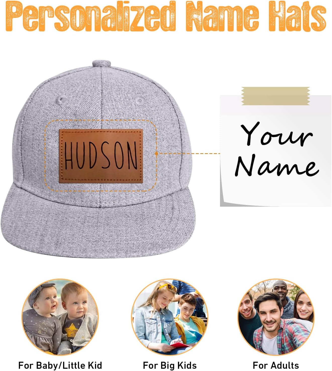 Personalized Toddler Baseball Cap with Leather Patch