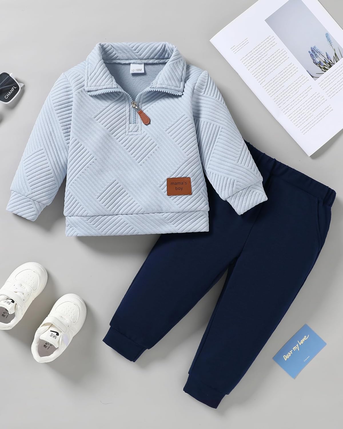 ZOEREA Baby Boy Outfit Long Sleeve Sweatsuit Set Fall Winter Spring
