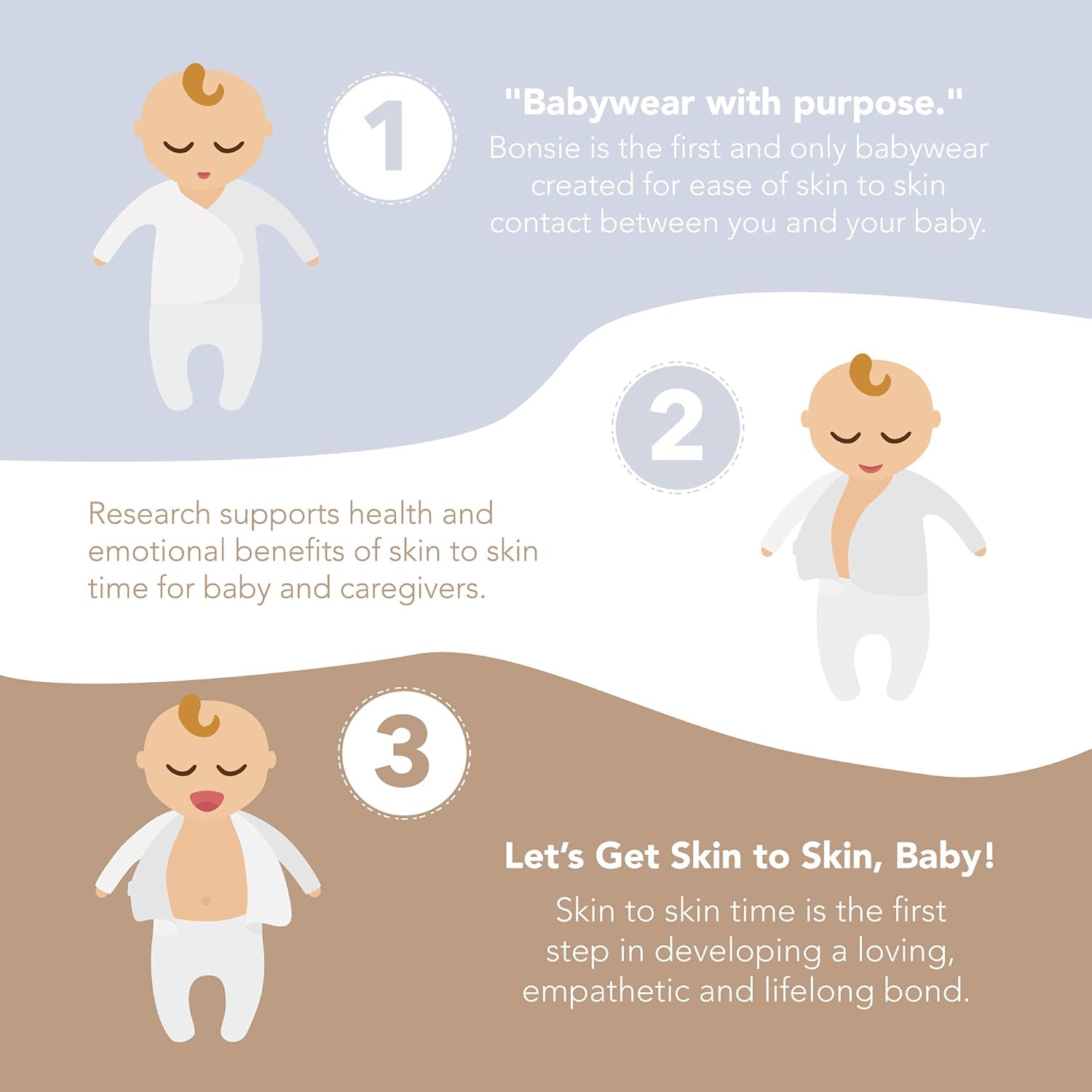 Bonsie Skin to Skin Baby Cuddle Sack - Brown