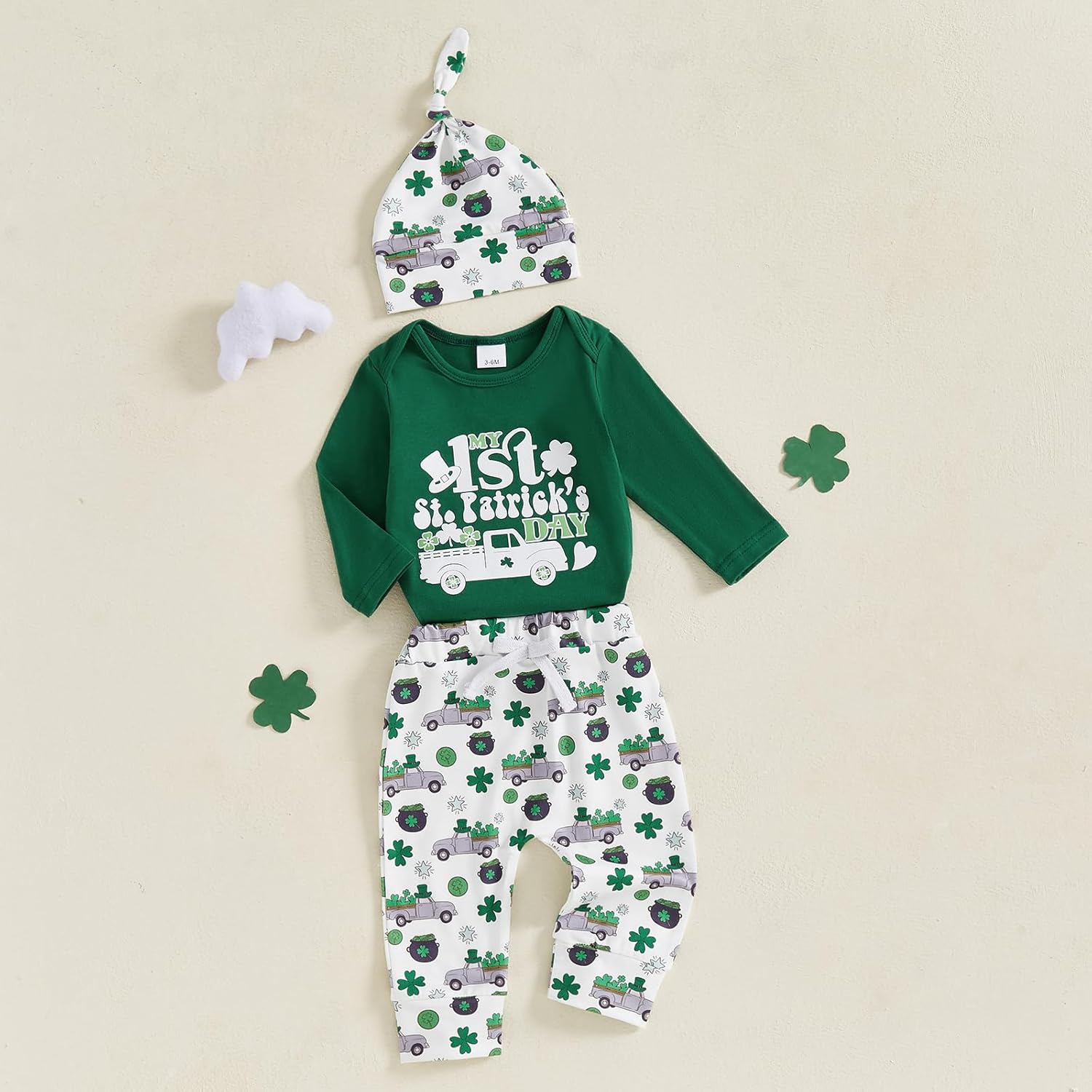 St Patricks Day Newborn Boys Outfit Set