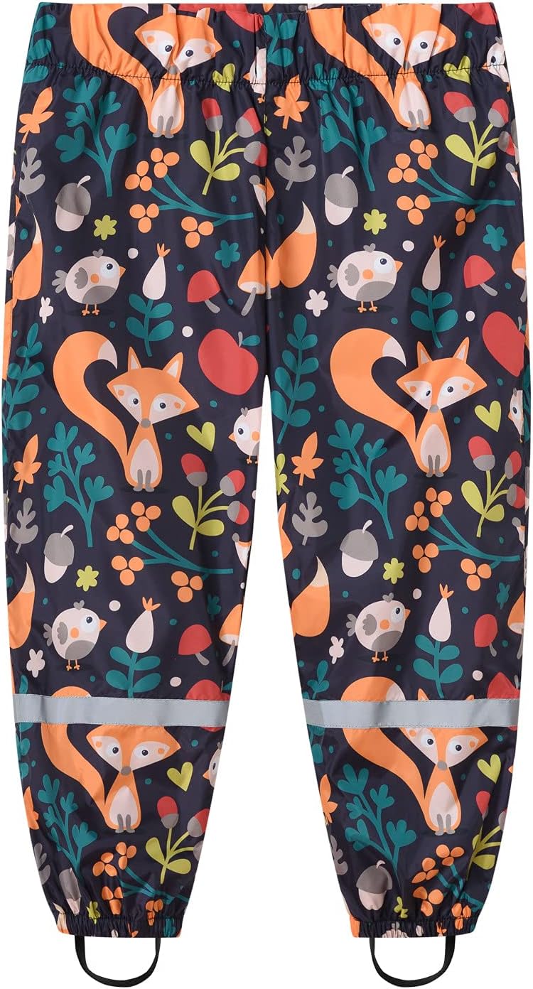 ZHEMO Animal Print Rain Pants for Kids 2-10T